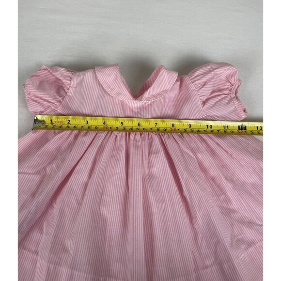 Vintage Jayne Copeland Dress Infant Girls Size 3-9 Months Pink And White Stripes - Picture 8 of 10